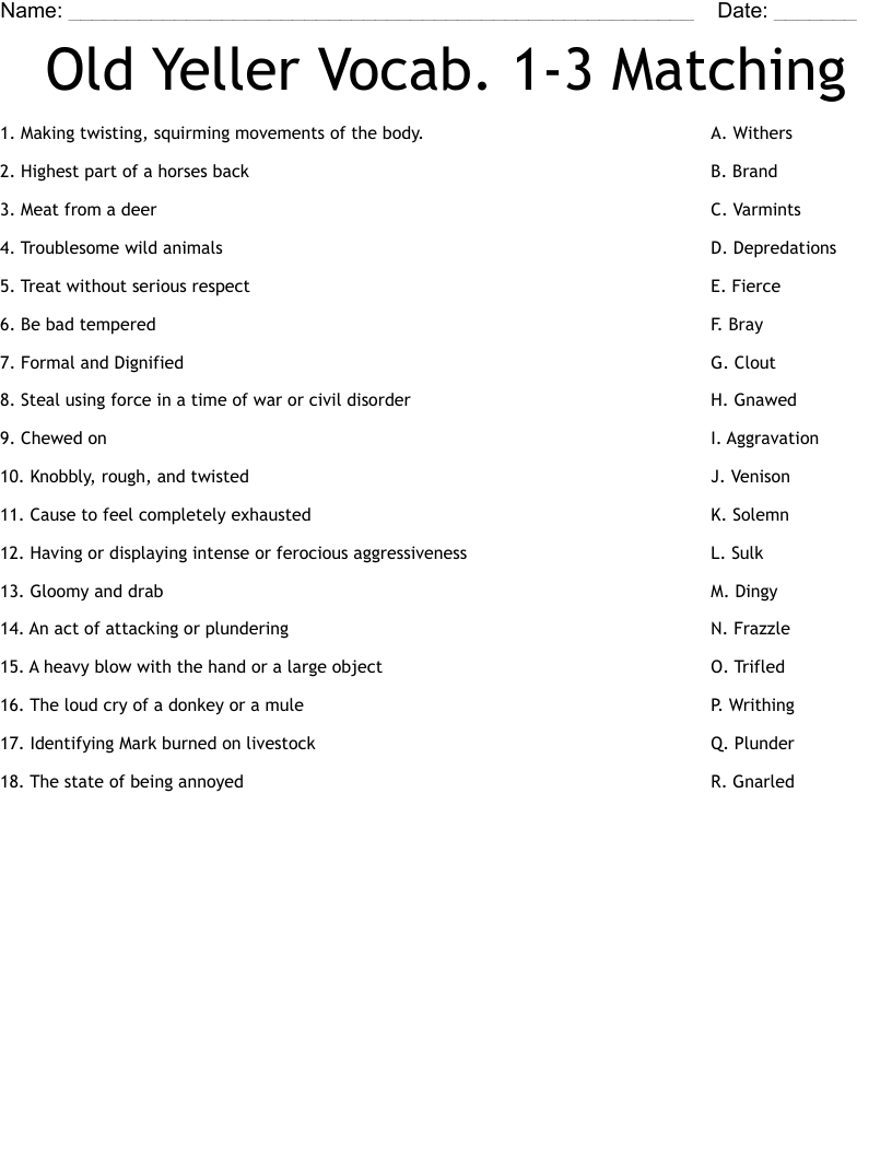 Old Yeller Novel Study Guide Grades 5 To 6 EBook Lesson Worksheets Library