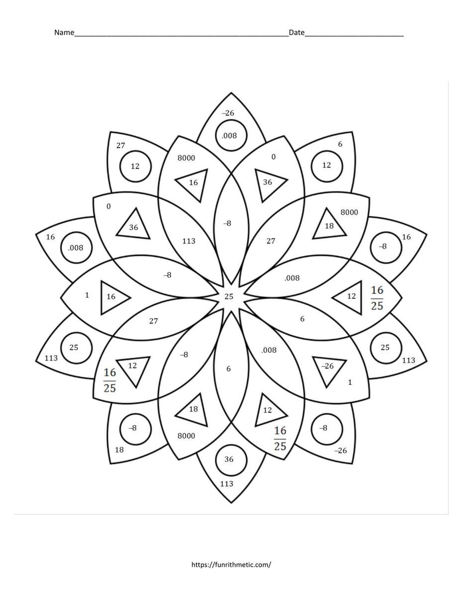 Order Of Operations Color By Number Funrithmetic Order Of Operations Color By Number Funrithmetic