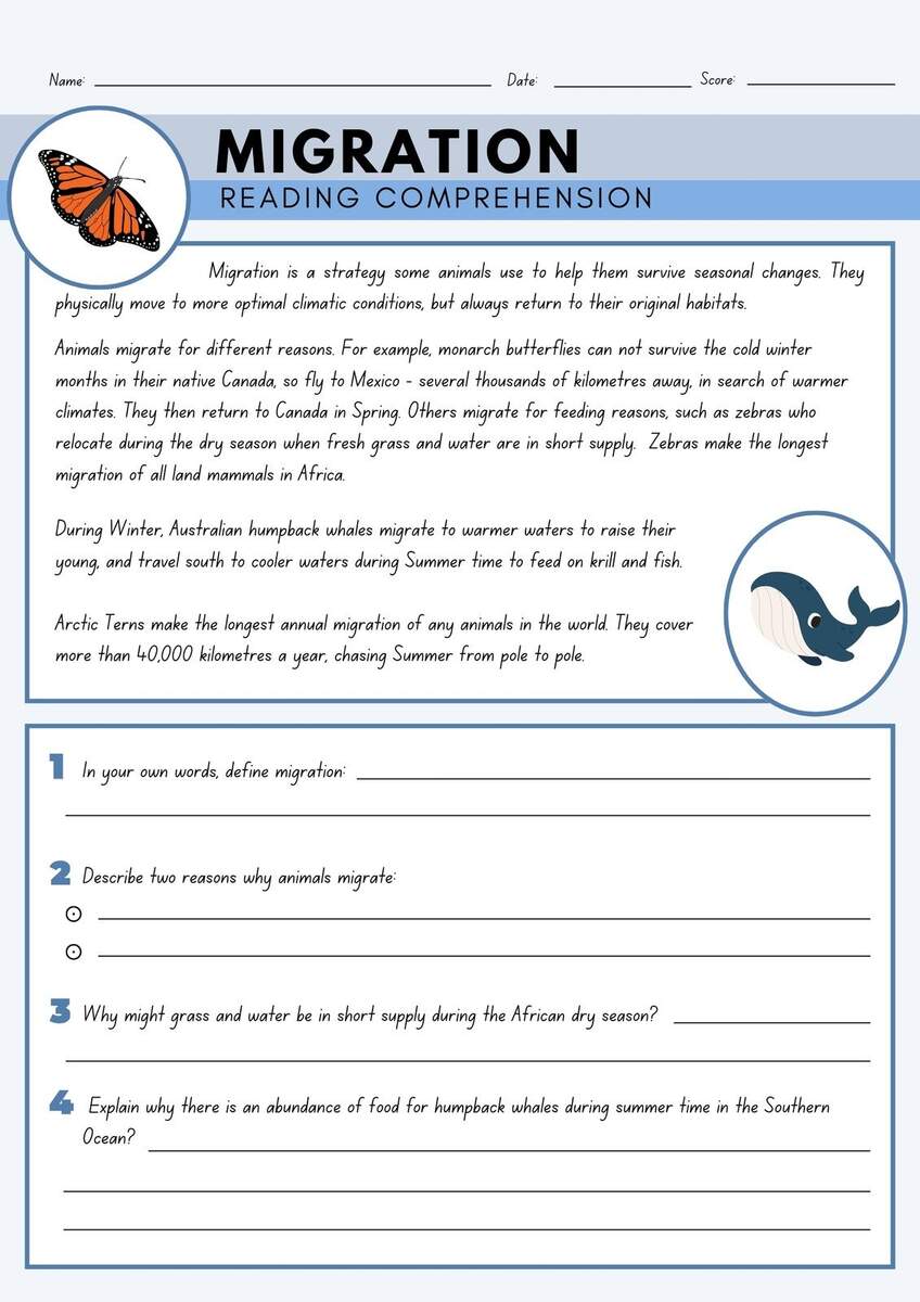 Page 4 Free Printable 3rd Grade Reading Worksheet Templates Canva
