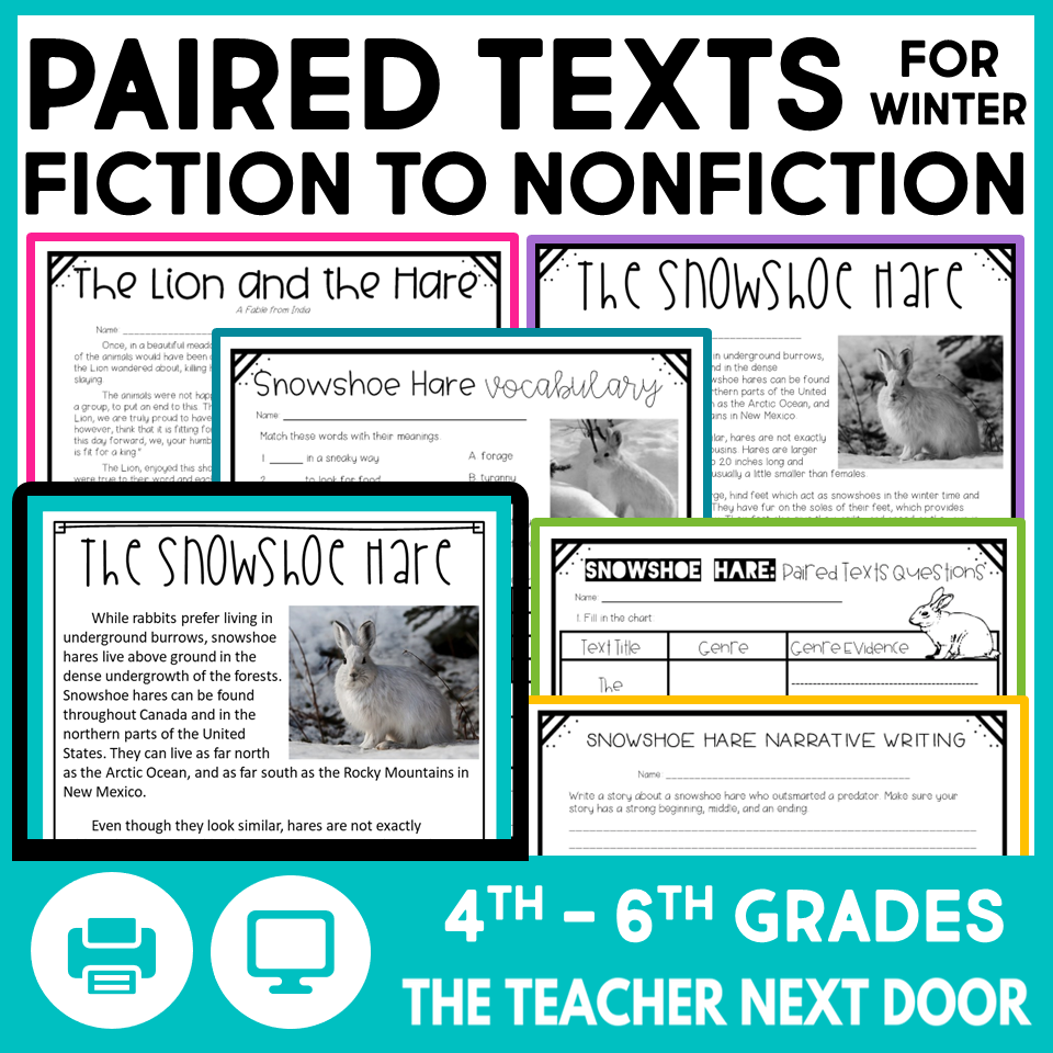 Paired Texts By The Season Bundle For 4th 6th Grades Print And Digital The Teacher Next Door