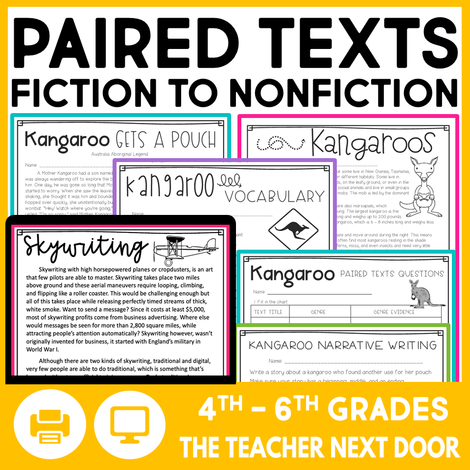 Paired Texts Fiction To Nonfiction Print And Digital The Teacher Next Door