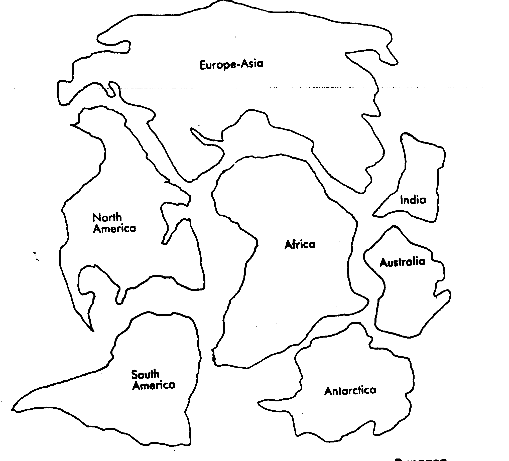 Pangaea Puzzle Pieces World Map Coloring Page Pangaea Puzzle Worksheets Library Pangea Cutouts PDF Worksheets Library