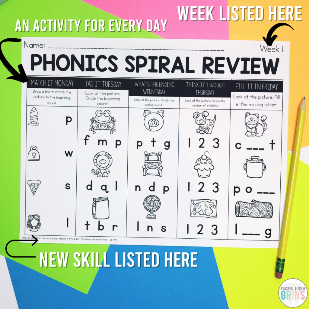 Phonics Spiral Review 6 Things You Need To Know Missing Tooth Grins Beginning Sounds Worksheets Phonics Worksheets Kindergarten Worksheets Preschool Worksheets Letter Sound Printable Homeschool Phonics Etsy