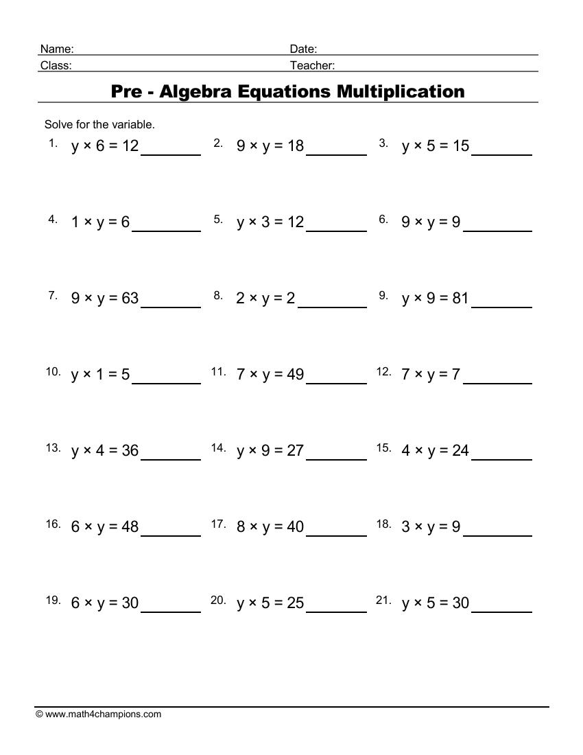 Pre Algebra Worksheets Algebraic Expressions Worksheets Worksheets Library