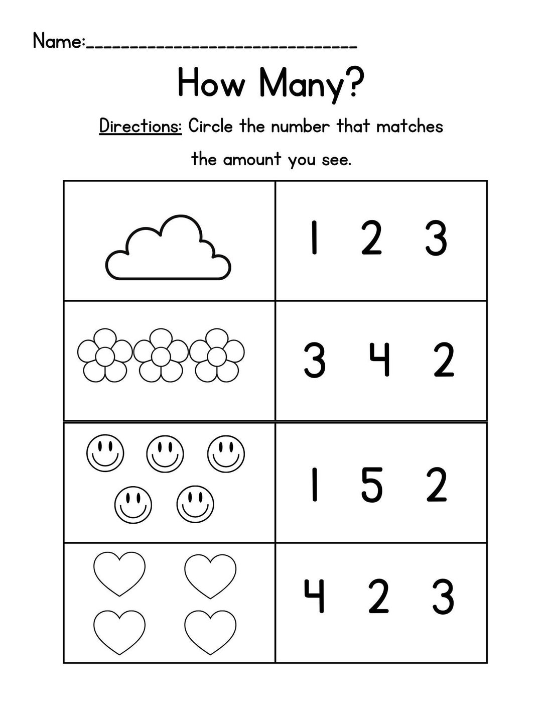 Prek Number Packet Prek Numbers 1 5 Prek Counting Worksheet Pre K Worksheet Etsy Free Penguin Math Worksheet L Printable For Preschool