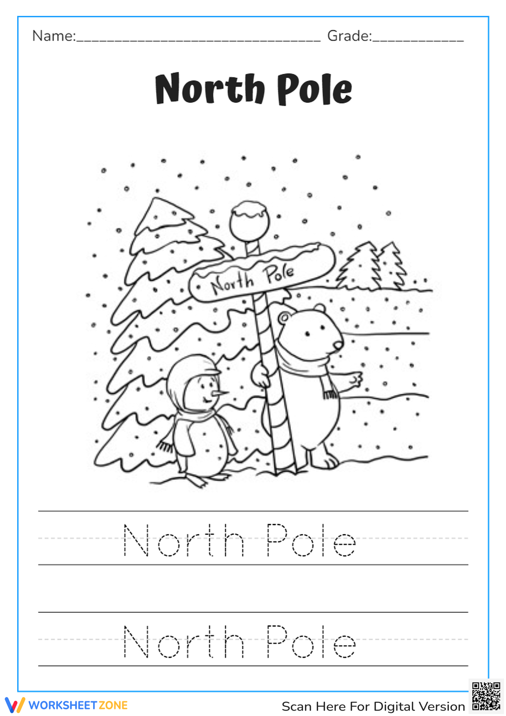 Printable 1st Grade Christmas Tracing Worksheets
