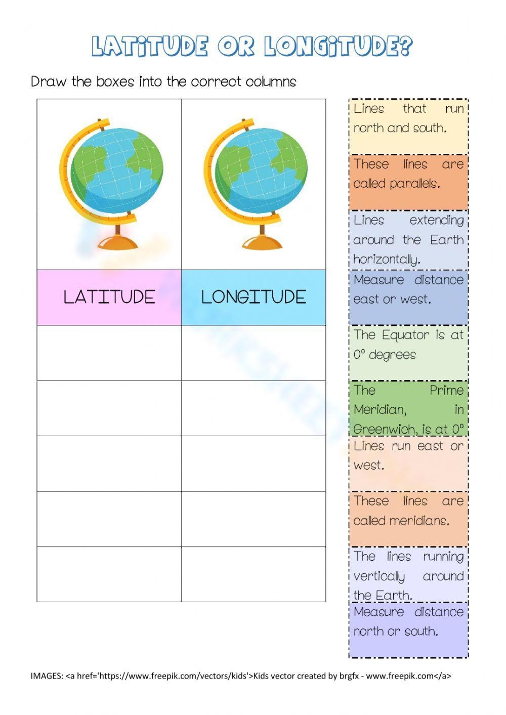 Printable 5th Grade Latitude And Longitude Worksheets Free Printable Mini Unit Latitude And Longitude For Kids