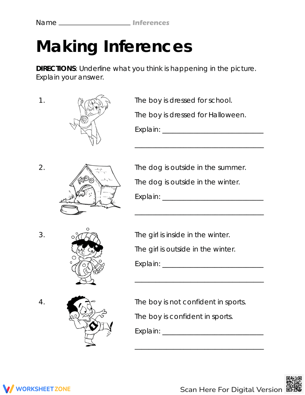 Printable 5th Grade Making Inferences Worksheets