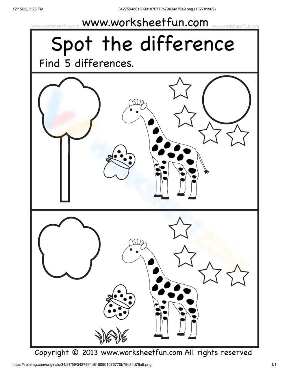 Printable Find The Difference Worksheets