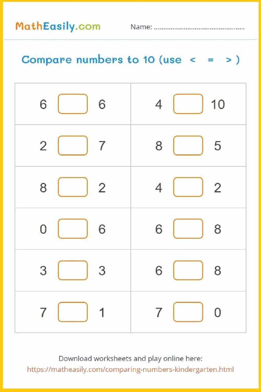 Printable Kindergarten Math Worksheets PDF Free Download Printable Kindergarten Math Worksheets PDF Free Download