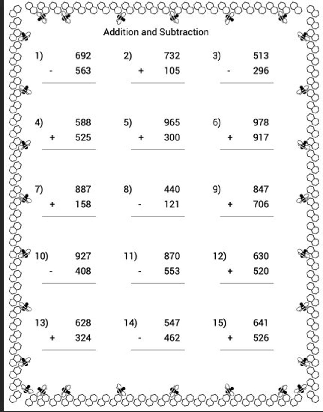 Addition And Subtraction Worksheets Superstar Worksheets