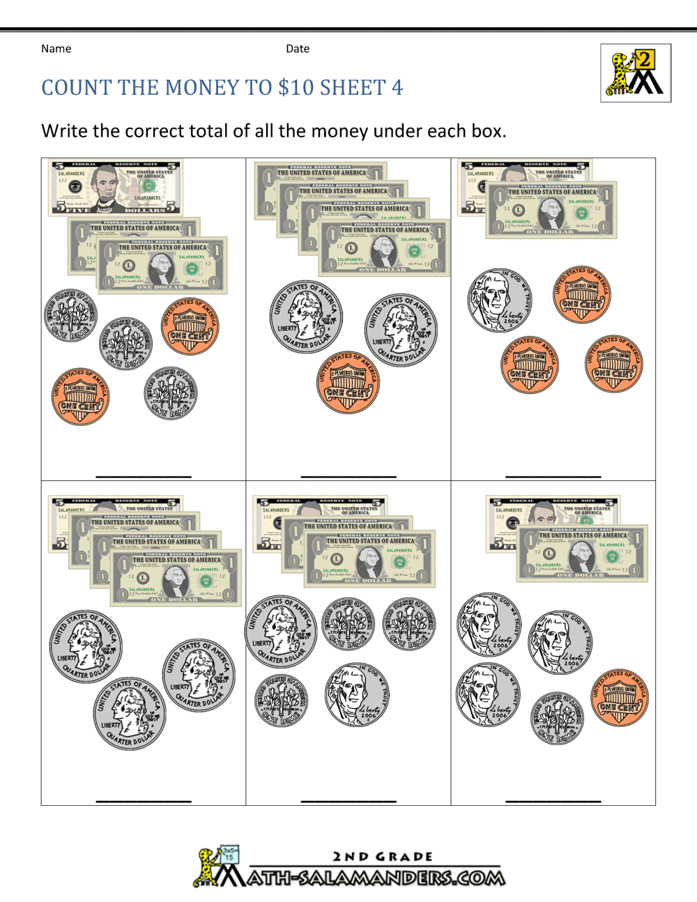 Money Counting Worksheets 1st 3rd Grade Math Printable Digital Download Etsy