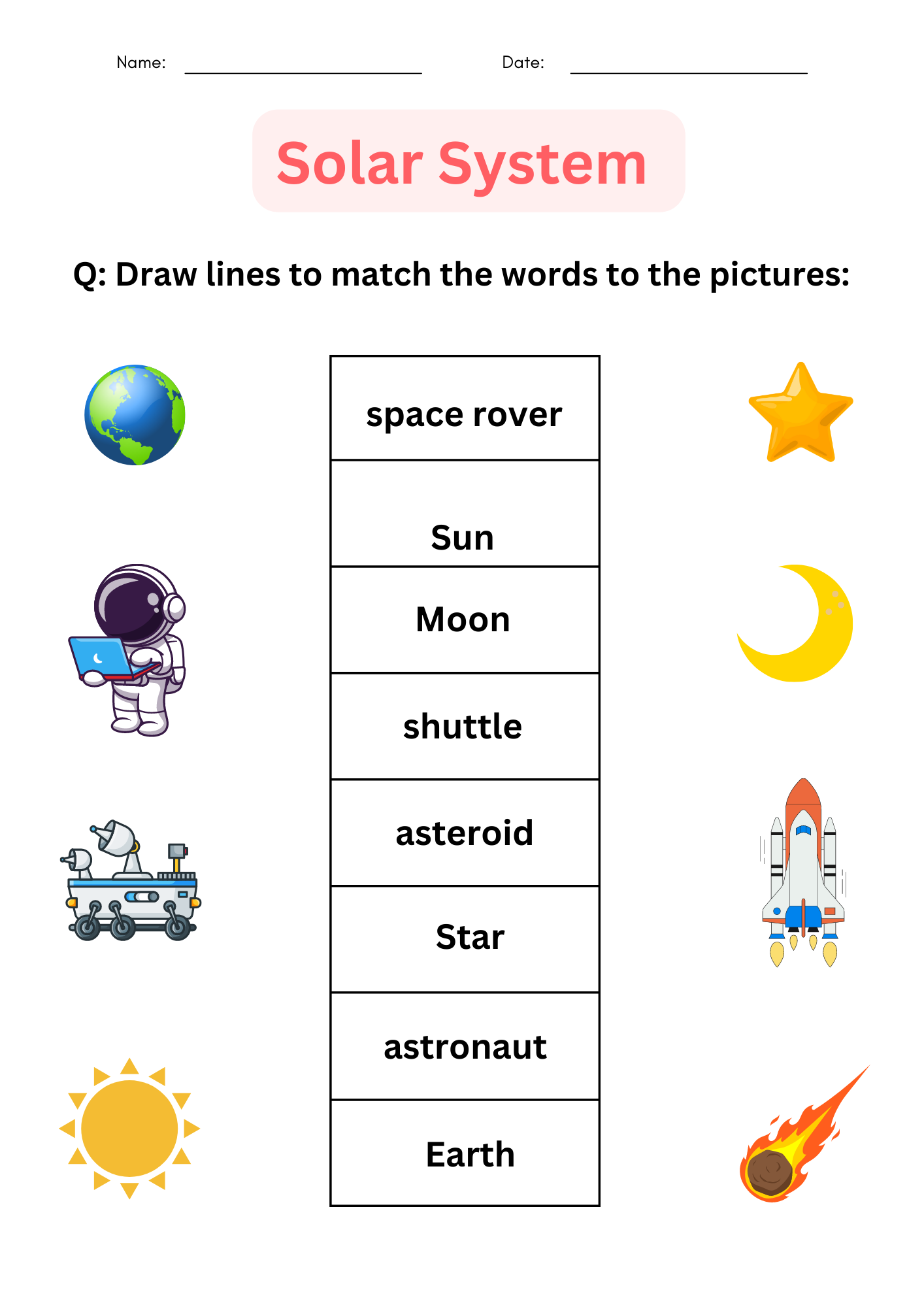 Free Solar System Worksheets For Kids Adanna Dill