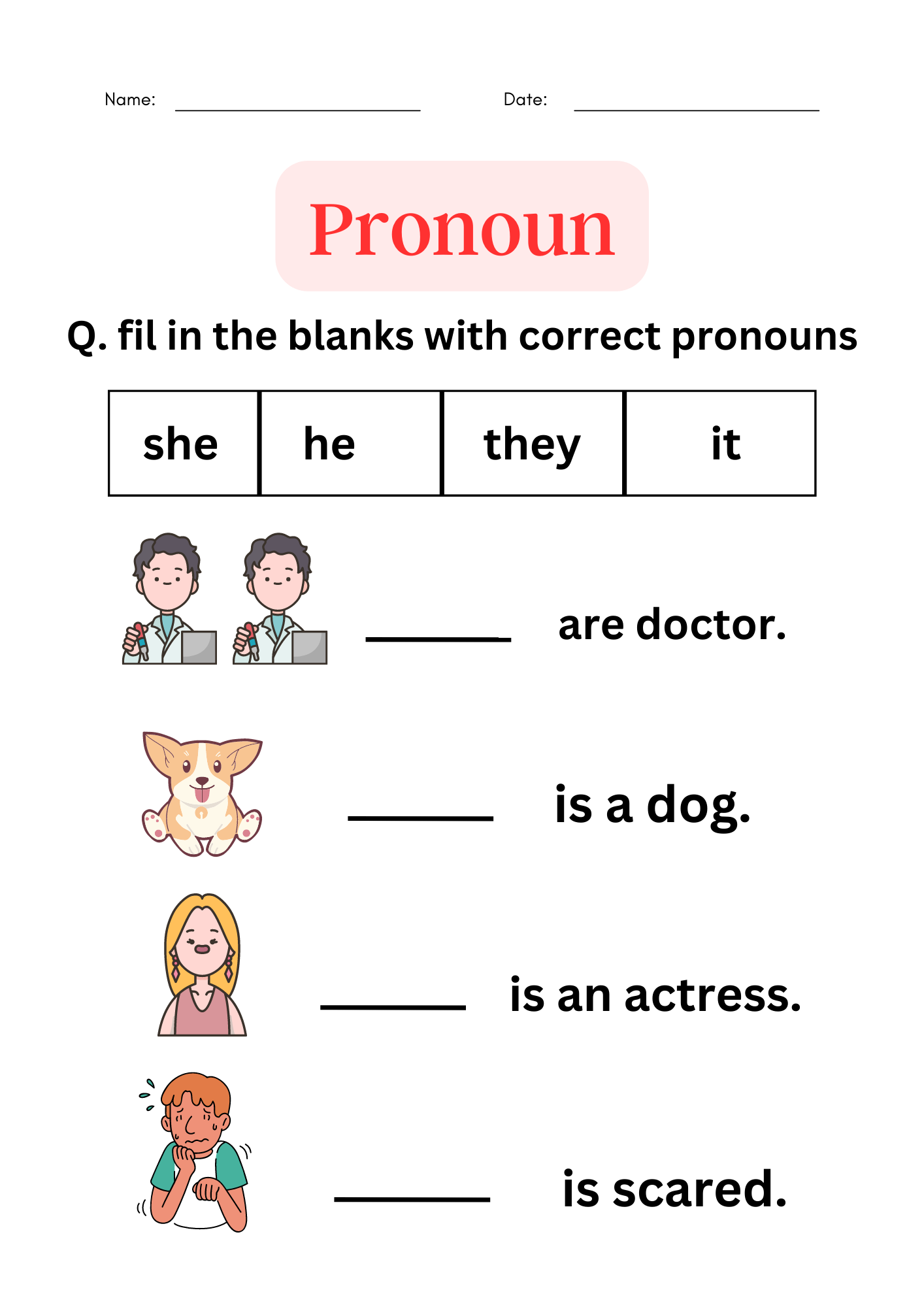Pronoun Worksheets For Grade 1 2 3 Worksheets Library Worksheets Library