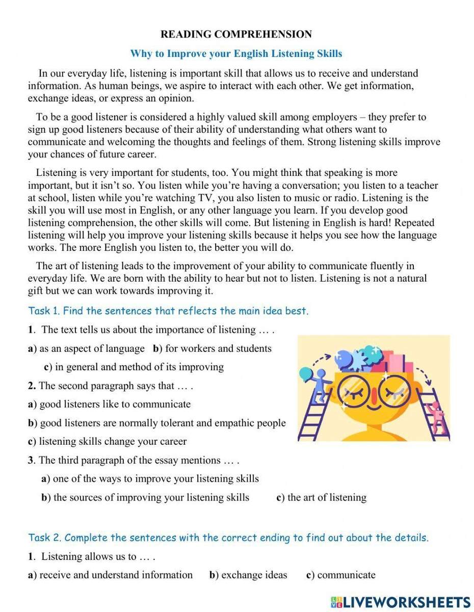 Reading Comprehension Grade 10 Worksheet Worksheets Library