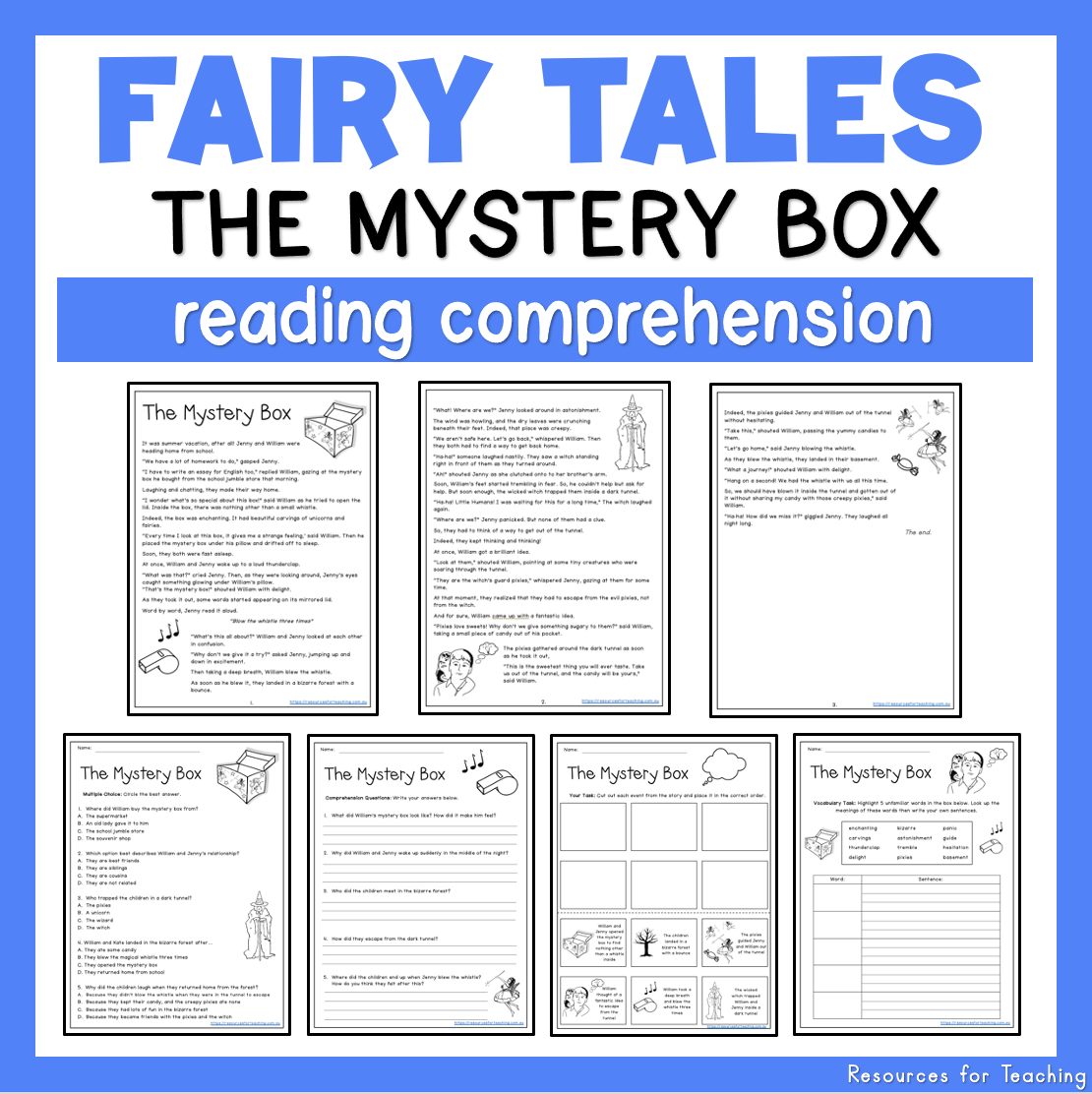 Reading Comprehension Worksheets Fairy Tale 2 Resources For Teaching Australia