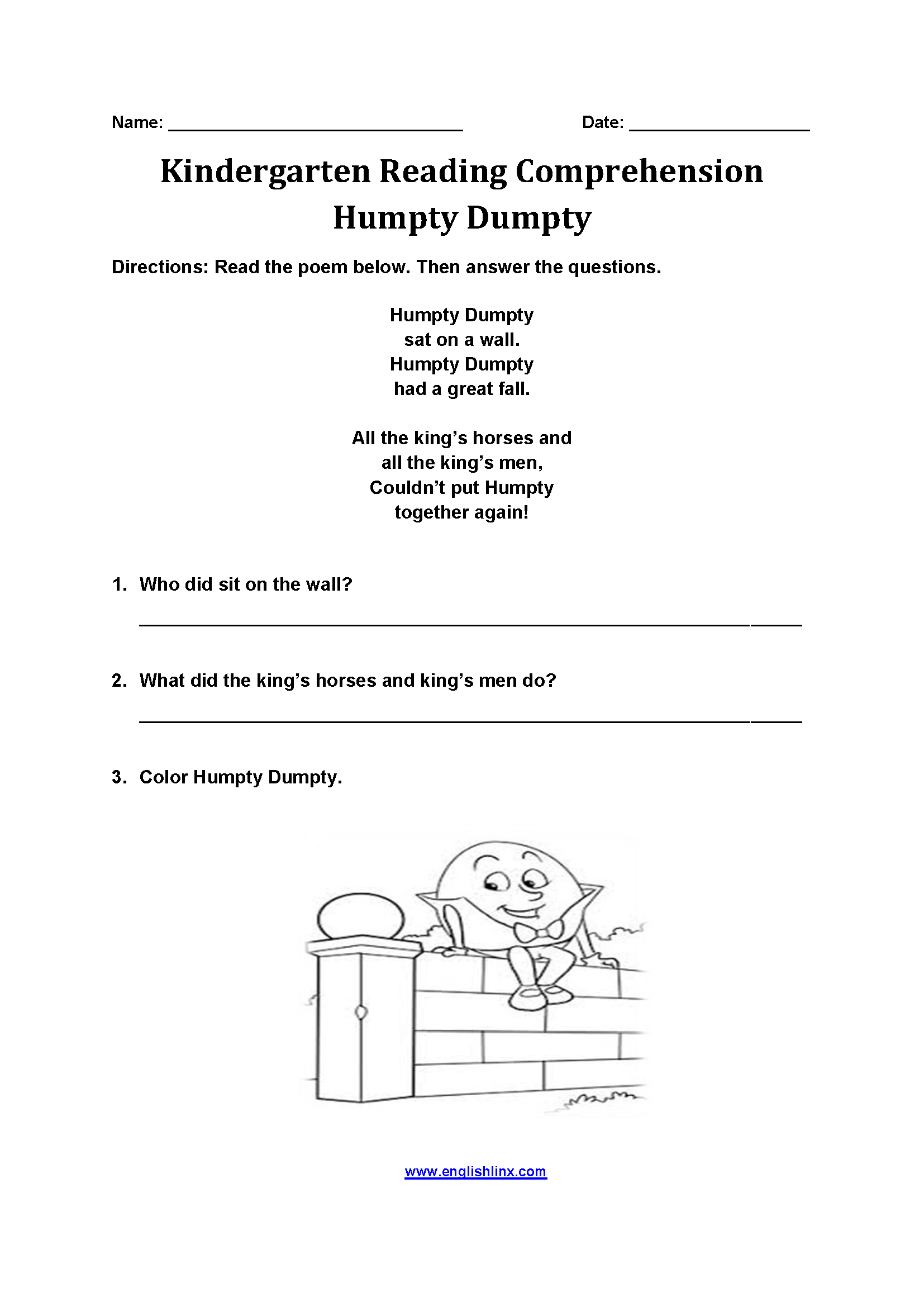 Reading Comprehension Worksheets Free Printable Practice For All Grades