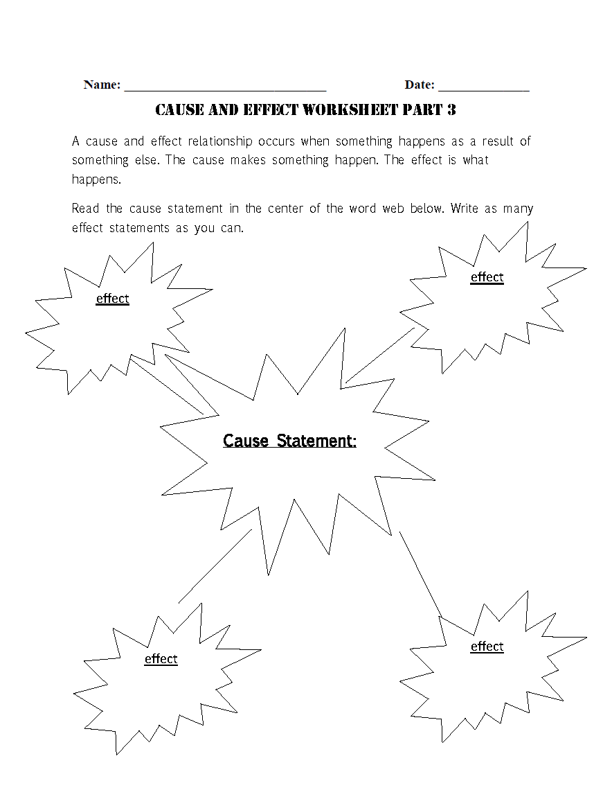 Cause And Effect Match Interactive Worksheet Worksheets Library
