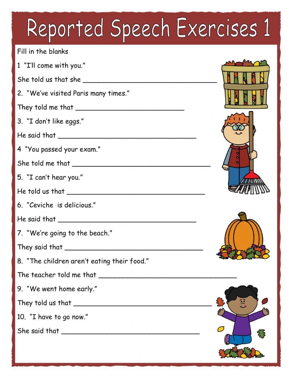 Reported Speech Exercises 1 Estherlee76 Live Worksheets Library Reported Speech Questions GRAMMAR WORKSHEET 31 ESL Worksheet By Vanessa G L