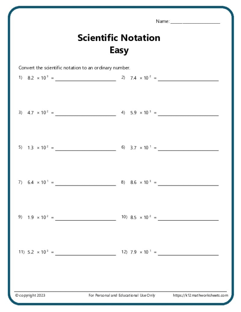 Representing Metric Units With Scientific Notation Worksheet PDF Printable Algebra Worksheet Cazoom Math