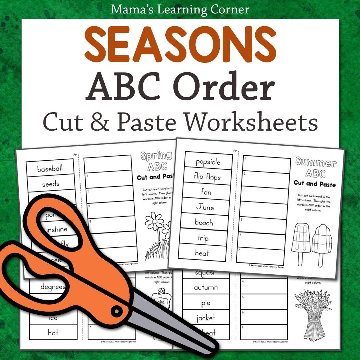 Seasons Of The Year ABC Order Cut And Paste Worksheet Packet Mamas Learning Corner Seasons Of The Year ABC Order Cut And Paste Worksheet Packet Mamas Learning Corner