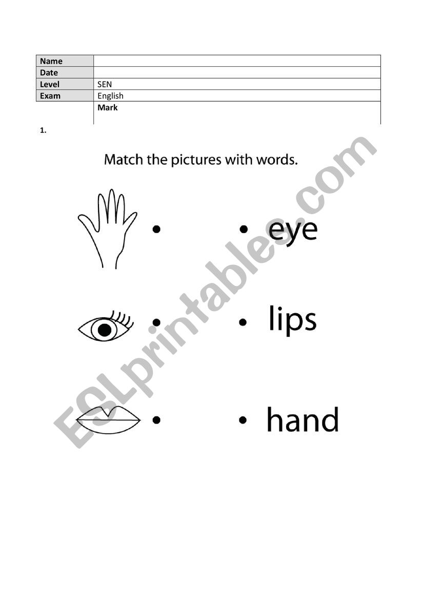 SEN Special Educational Needs Test ESL Worksheet By Mmazzan2 Worksheets Library