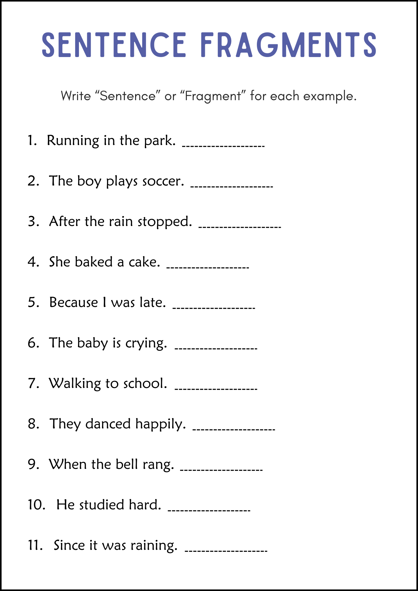 Sentence Structure Worksheets Simple Sentence Compound Complex Fragments Made By Teachers