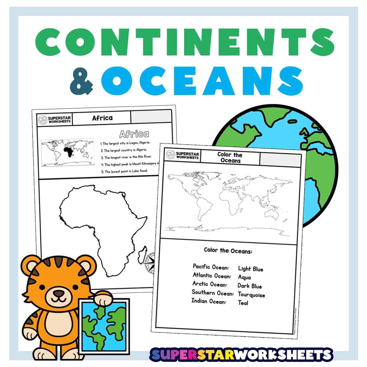 FREE 7 Continents And Oceans Worksheet