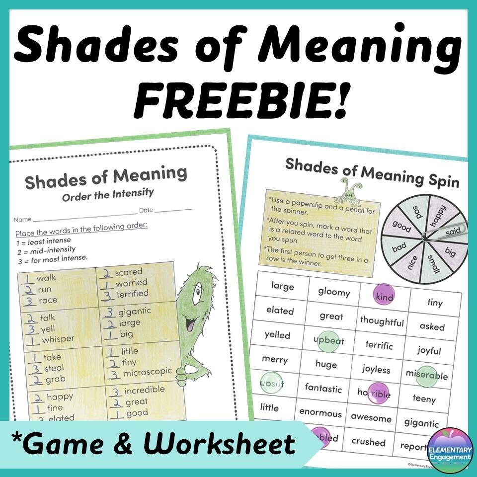 Shades Of Meaning Storyboard That Worksheets