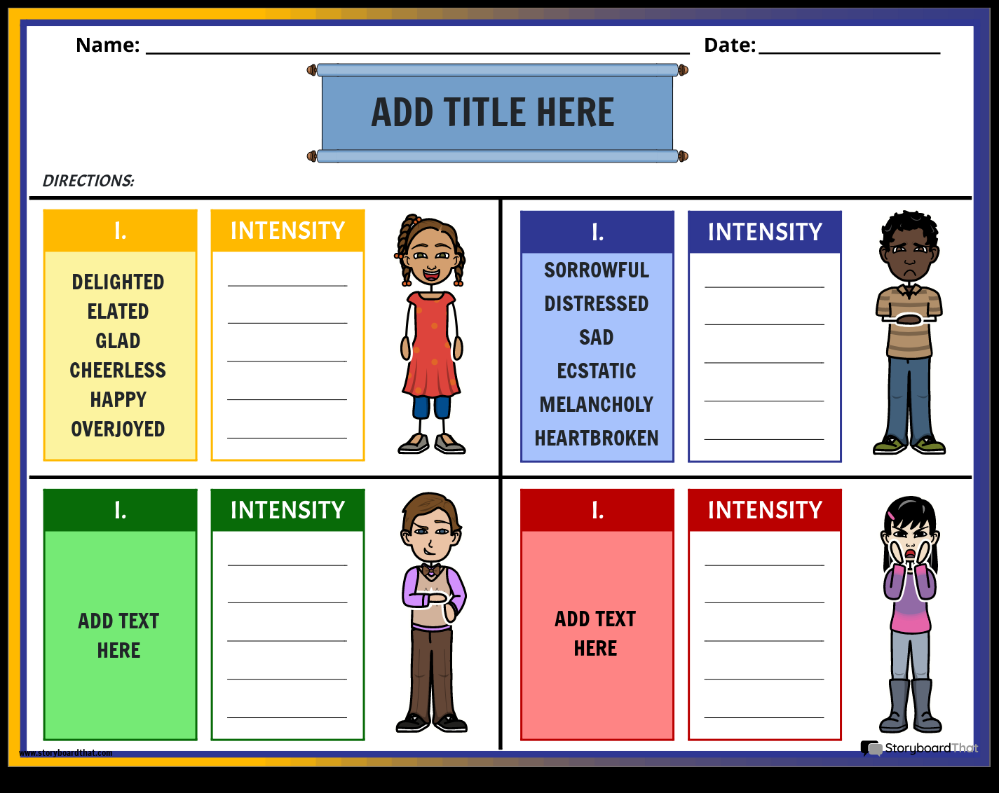 Shades Of Meaning Storyboard That Worksheets