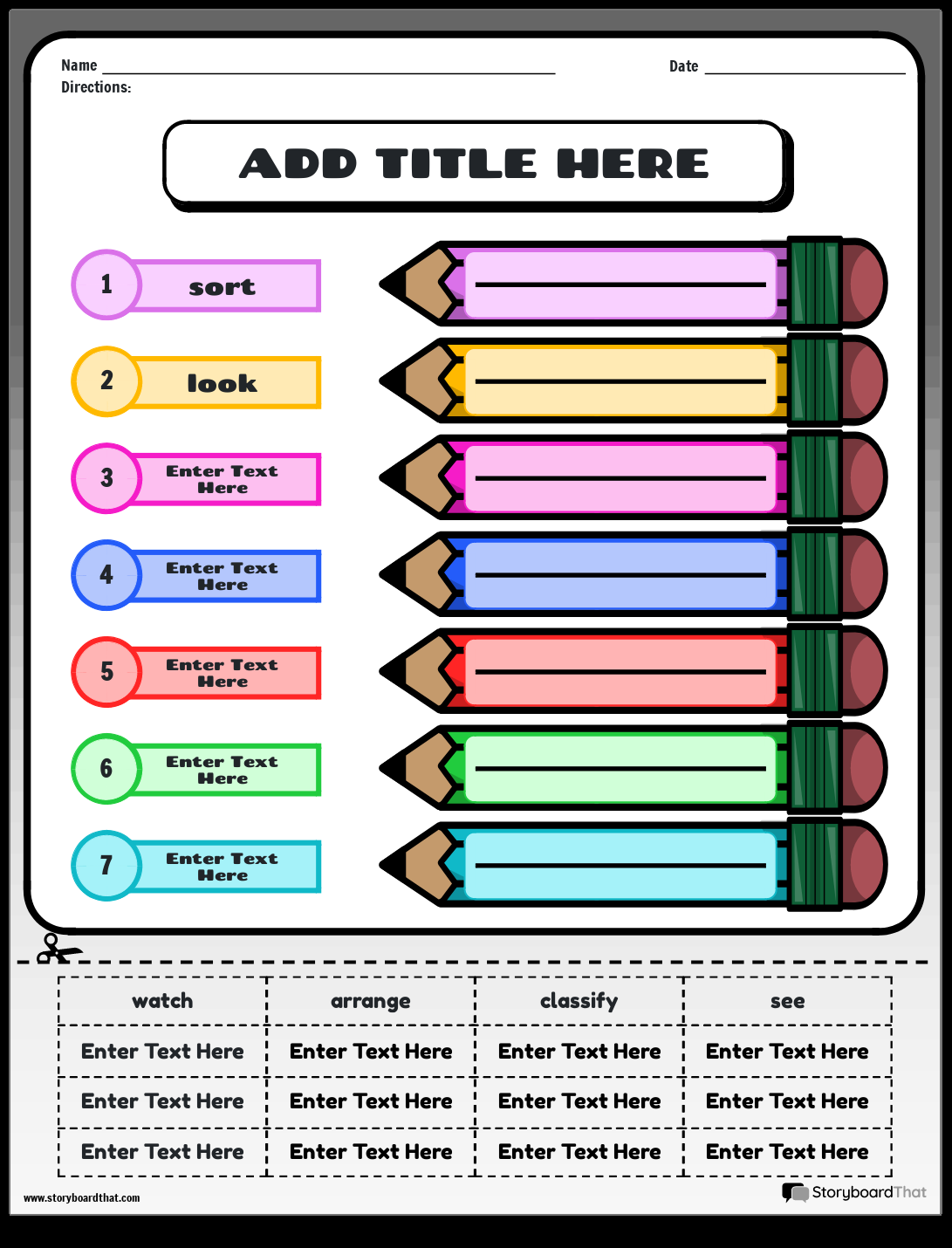 Shades Of Meaning Storyboard That Worksheets