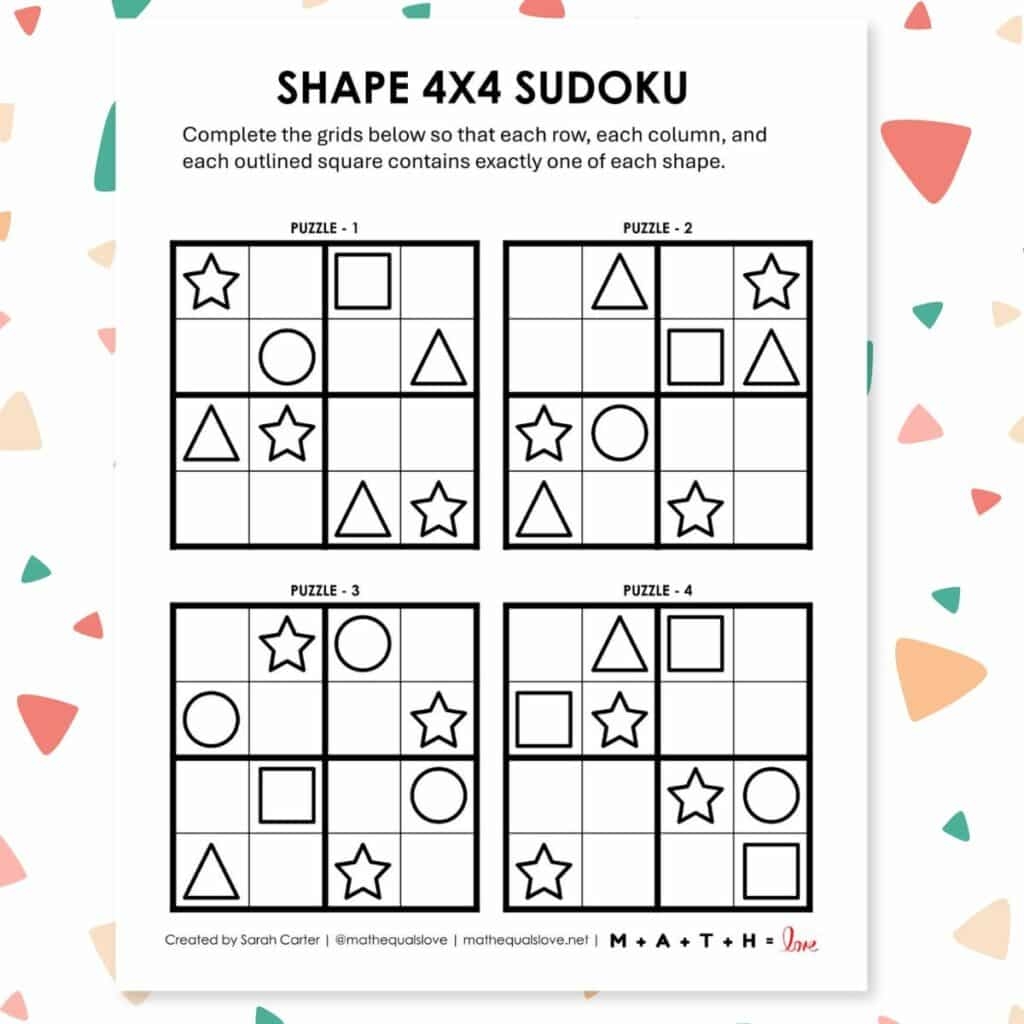 Sudoku Puzzles For Kids Free Printables Superstar Worksheets
