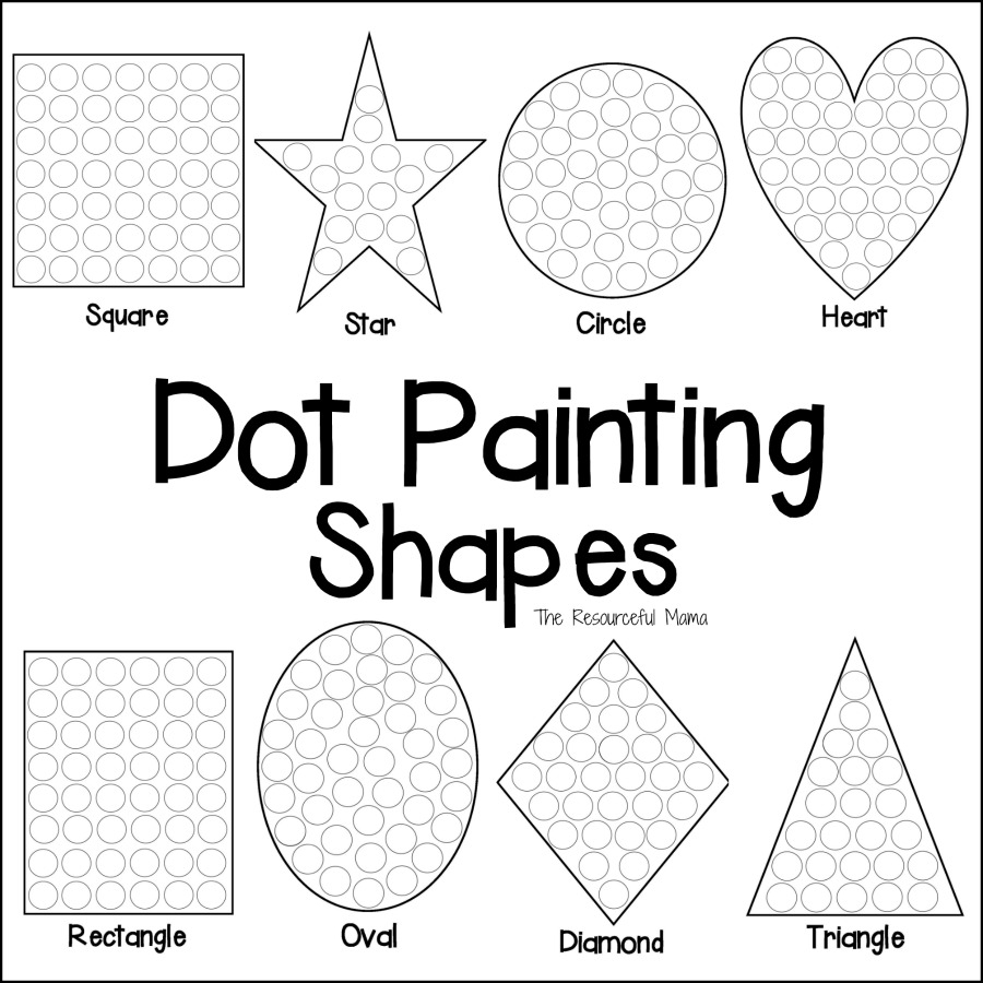 Shapes Dot Painting Free Printable The Resourceful Mama The BEST Free Art Worksheets Lessons And Ideas For Kids Ms Artastic