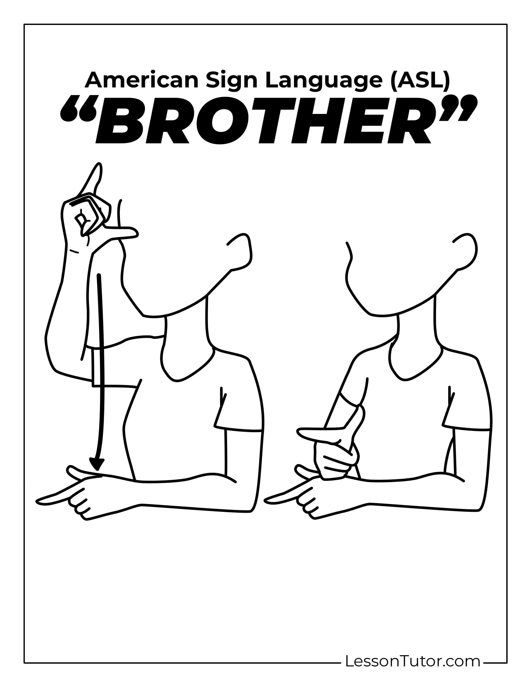Sign Language ASL Family Free Coloring Pages PDF Printables And Worksheets Lesson Tutor