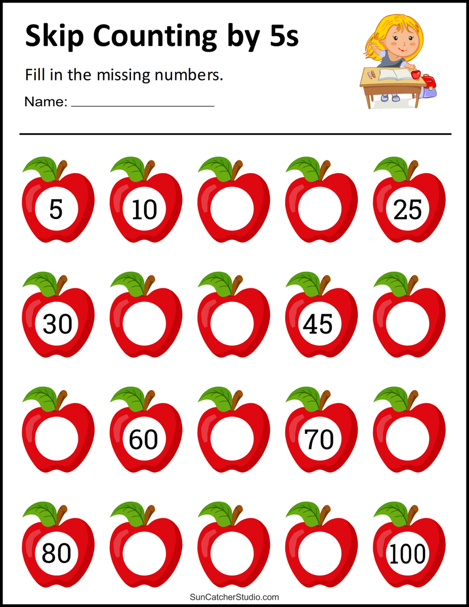 Skip Counting Worksheets And Charts Free Printables Lettering SVG Files Tools Apps Count By 5 S Worksheet By Preschoolplanet TPT