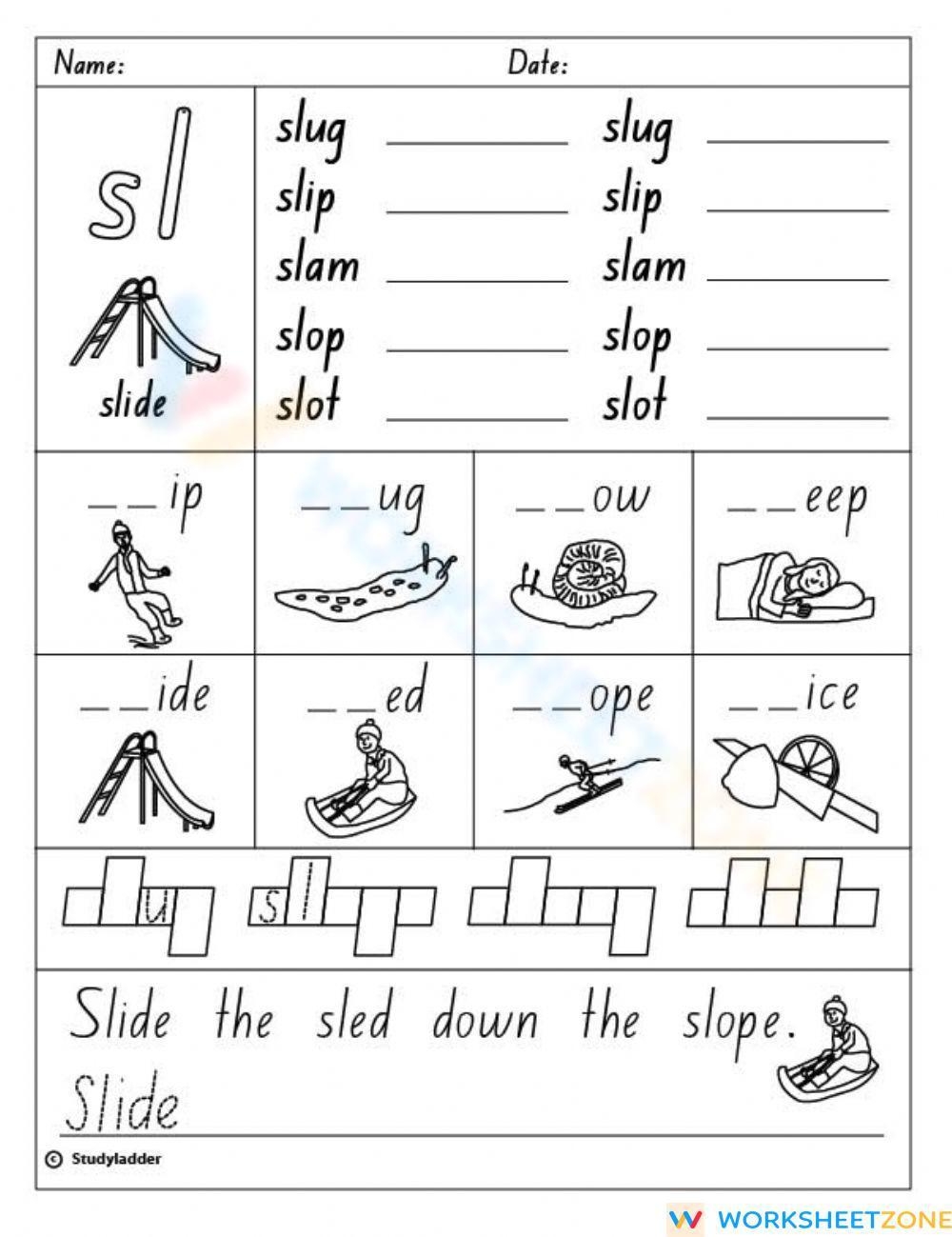 Sl Pl Blends Worksheet Worksheets Library