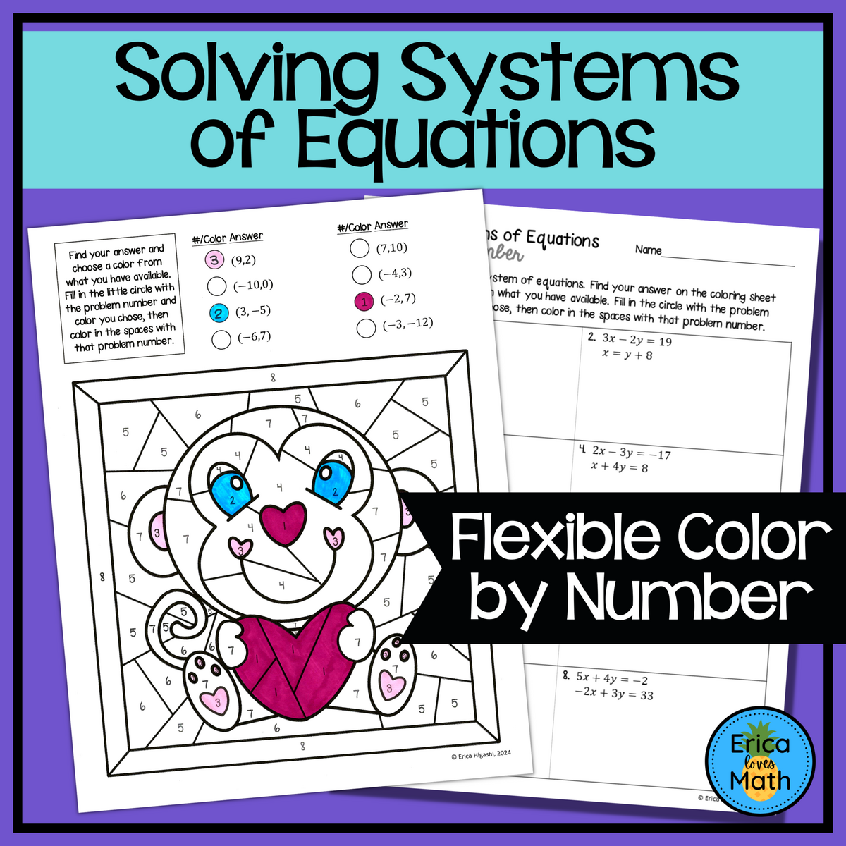 Solving Systems Of Equations Color By Number Activity Valentine S Day Classful Solving Systems Of Equations Color By Number Activity Valentine S Day Classful