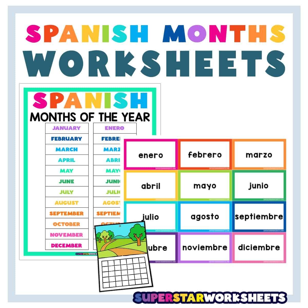 SPANISH Months Of The Year Worksheets Superstar Worksheets