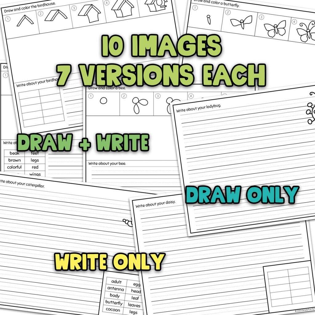 Spring Directed Drawings Differentiated Draw And Write Worksheets Simple Fun For Kids VIP Spring Directed Drawings Differentiated Draw And Write Worksheets Simple Fun For Kids VIP