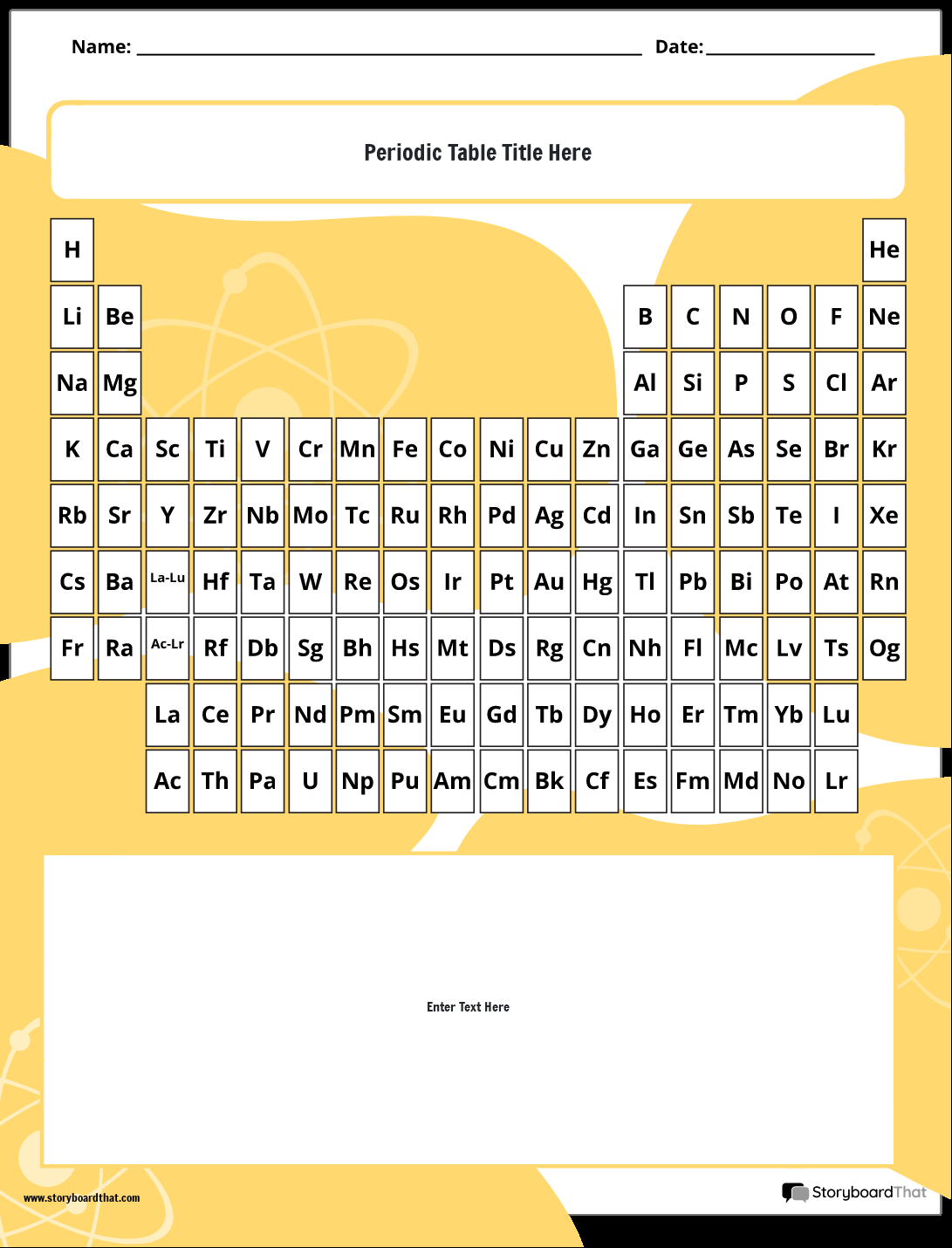 Storyboard That Periodic Table Worksheet Creator