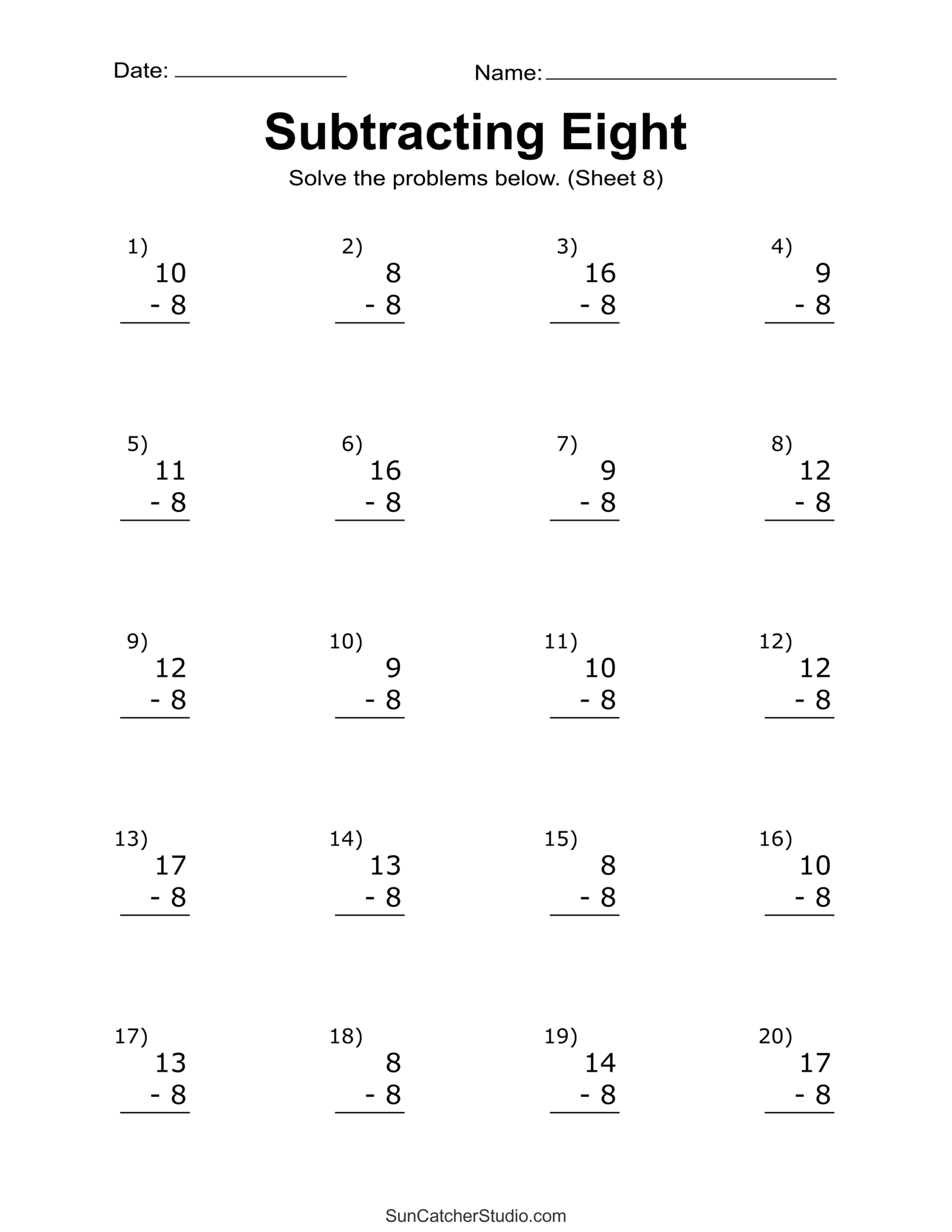 Let S Subtract 1st Grade Math Worksheet Catholic TheCatholicKid
