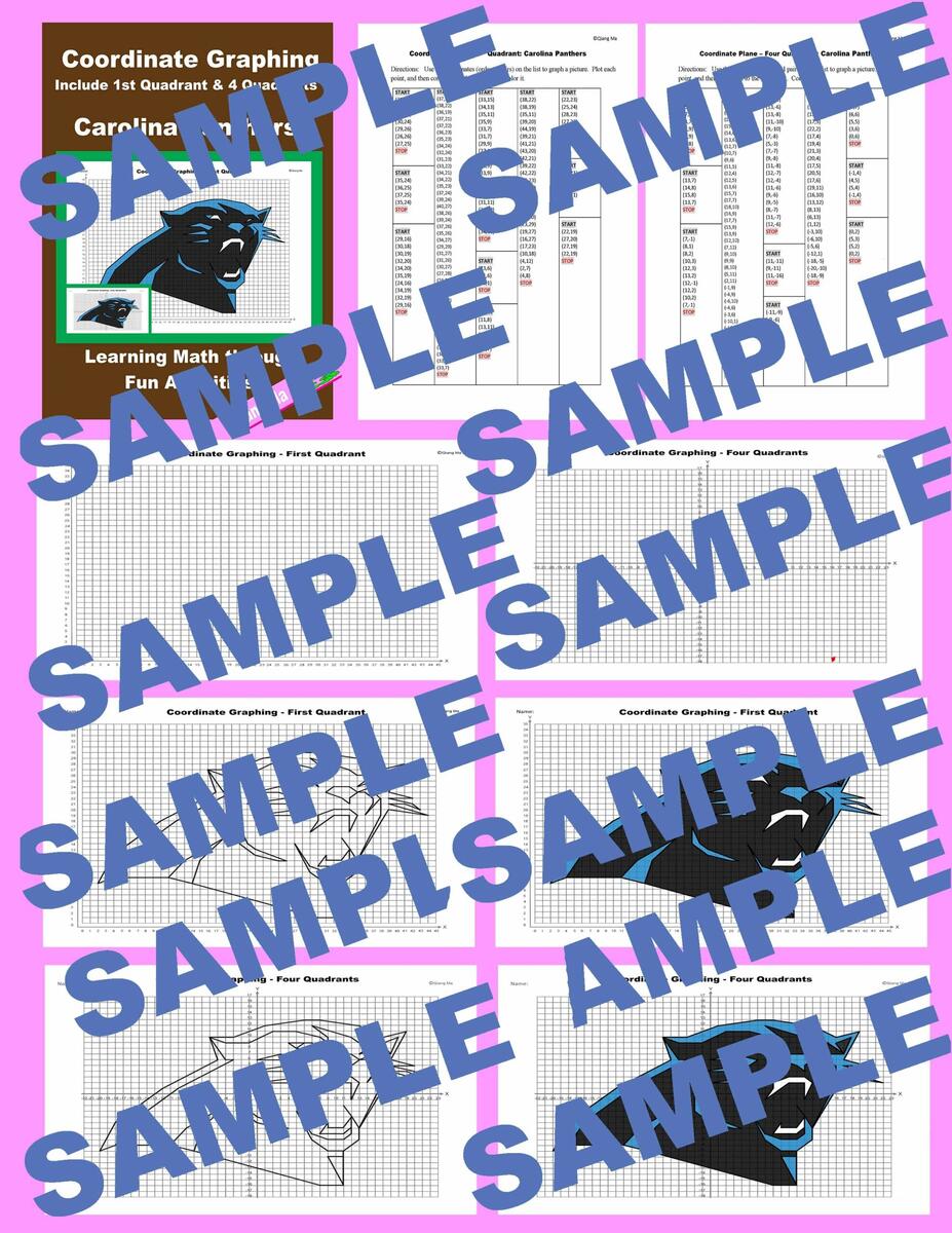 Super Bowl Coordinate Plane Graphing Picture Carolina Panthers Made By Teachers