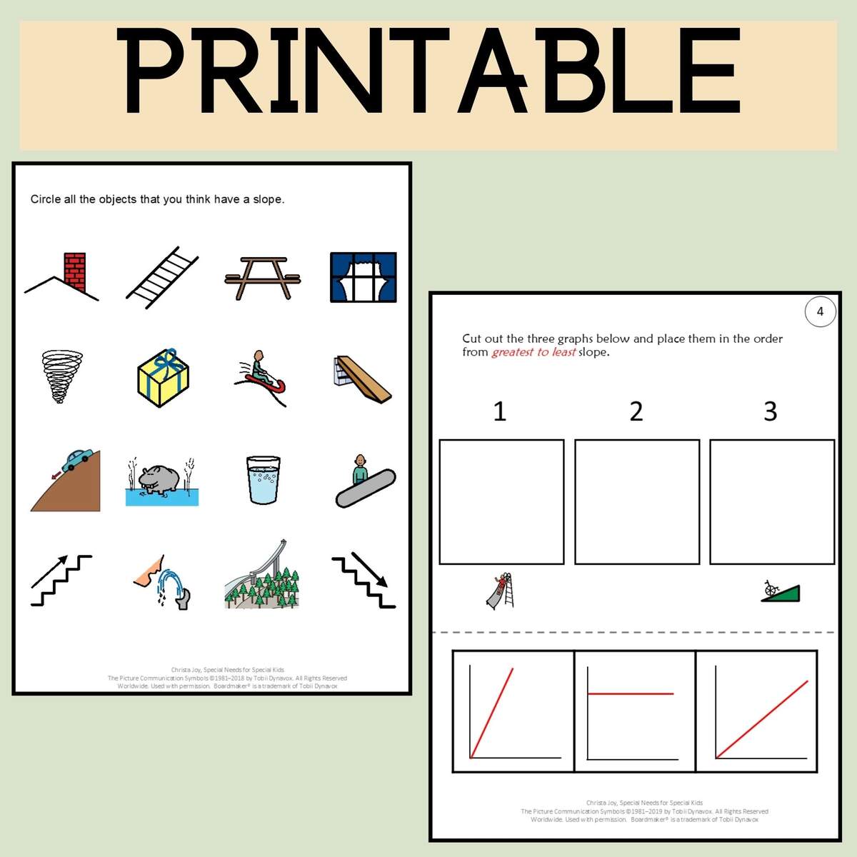 Super Simple Slope Worksheets For High School Special Education Easy Algebra Special Needs For Special Kids