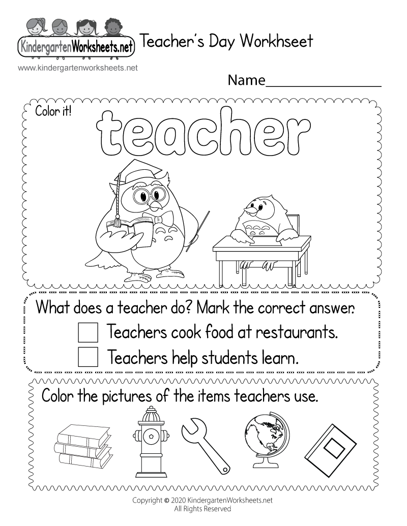 Teacher S Day Worksheet Free Printable Digital PDF