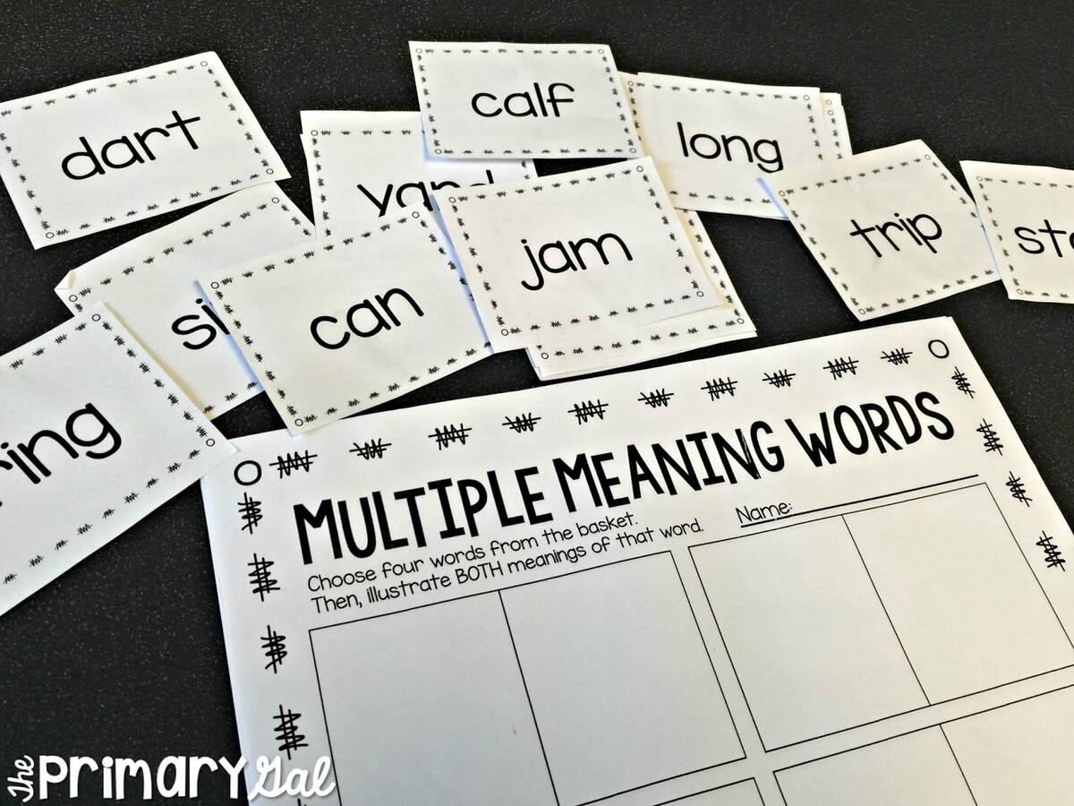 Teaching Multiple Meaning Words A Free Activity The Primary Gal Teaching Multiple Meaning Words A Free Activity The Primary Gal