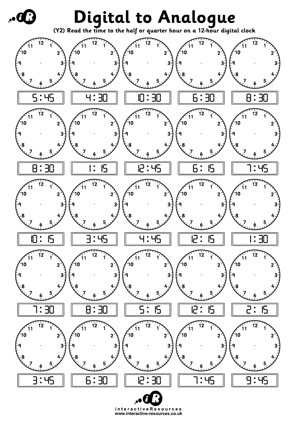 Teaching Time Free Telling Time Worksheets Telling Time Worksheets