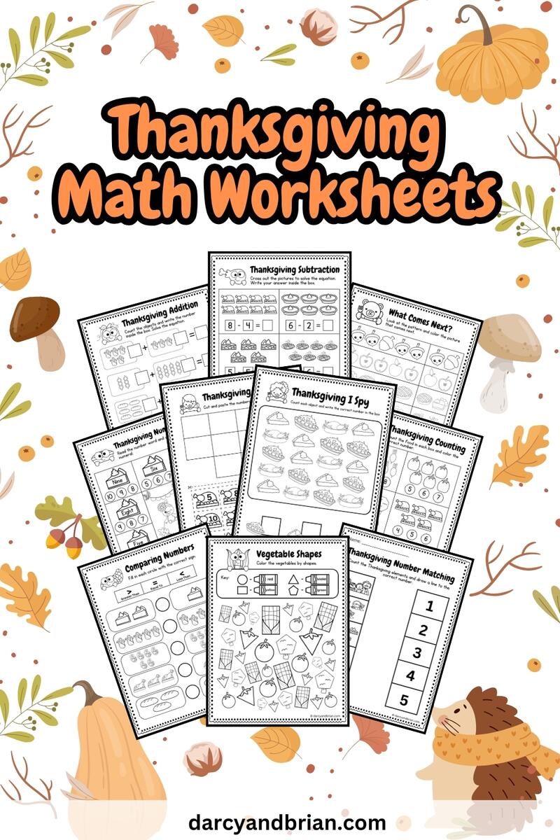 Thanksgiving Math Worksheets Free Printables For Kids