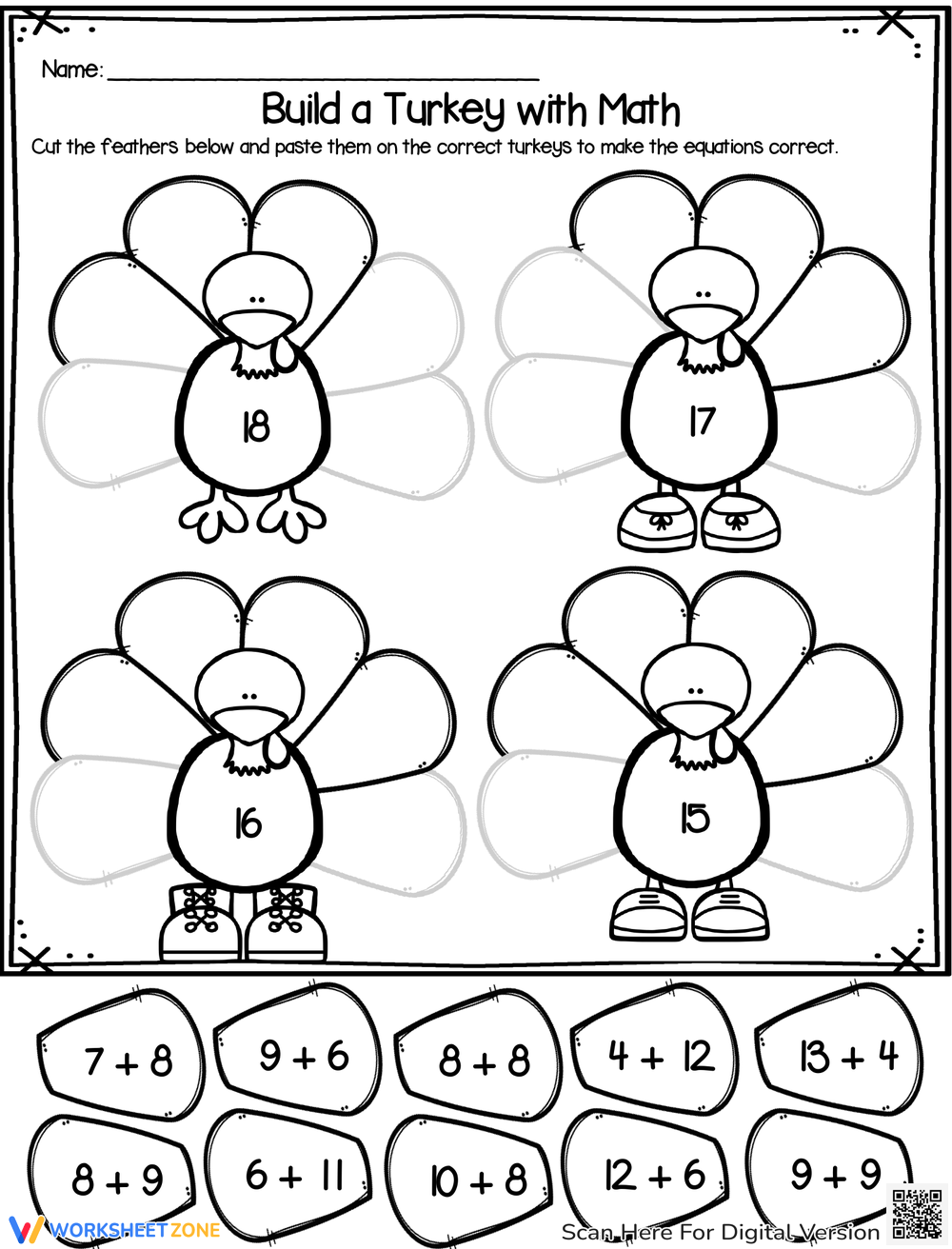 Thanksgiving Math Worksheets Free Printables For Kids