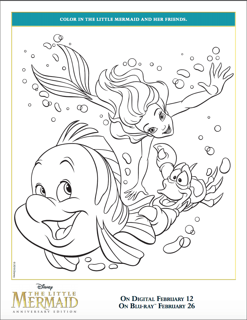 The Little Mermaid Free Activity Sheets And Coloring Pages