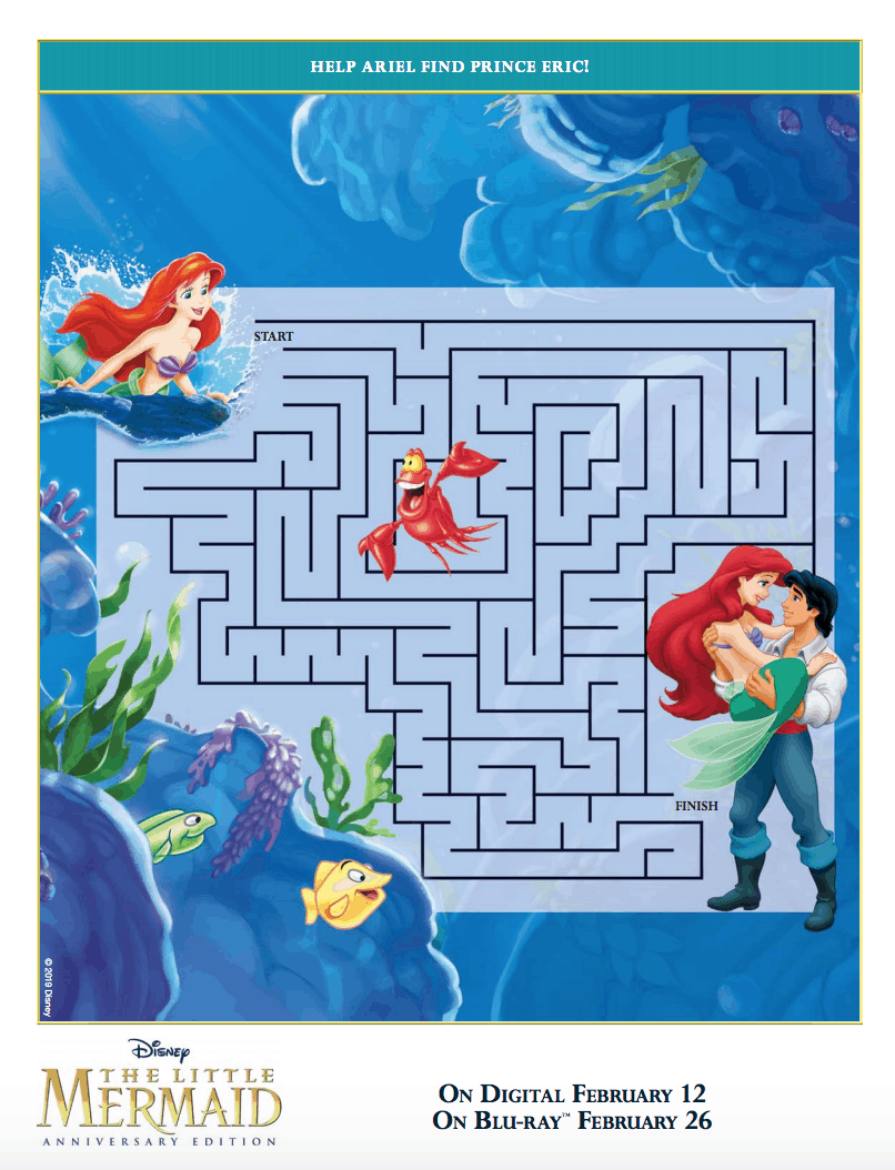 The Little Mermaid Free Activity Sheets And Coloring Pages
